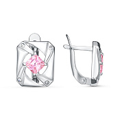 Серьги бижутерия с фианитами и ювелирным стеклом