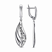 Серьги ажурные с подвесками из серебра