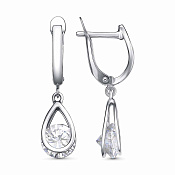 Серьги из серебра с фианитами
