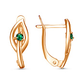 Серьги Листики бижутерия с иск. шпинелью