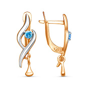 Серьги с подвесками бижутерия с фианитами