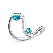 Кольцо из серебра с фианитами