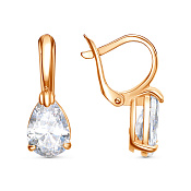 Серьги из золоченого серебра с фианитами