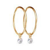 Серьги конго бижутерия с фианитами