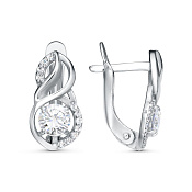 Серьги из серебра с фианитами