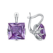 Серьги из серебра с фианитами