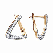 Серьги из золоченого серебра с фианитами