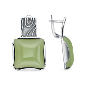 Серьги винтажные бижутерия с иск. нефритом