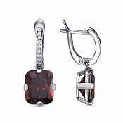 Серьги из серебра с фианитами