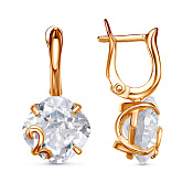 Серьги из золоченого серебра с фианитами