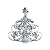 Брошь Новогодняя Елочка из серебра