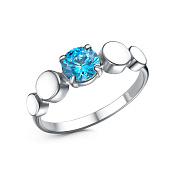 Кольцо геометрическое бижутерия с фианитом