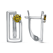 Серьги геометрические бижутерия с фианитами