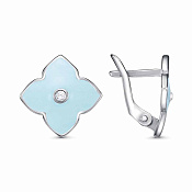 Серьги из серебра с ювелирным стеклом и эмалью