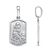 Подвеска иконка Владимирская Божия Матерь из серебра