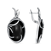 Серьги из серебра с иск. агатом