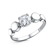 Кольцо геометрическое бижутерия с фианитом