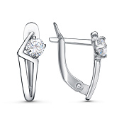 Серьги из серебра с фианитами