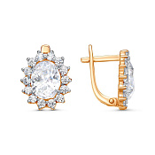 Серьги из золоченого серебра с фианитами