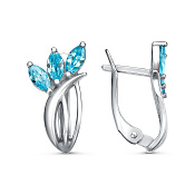 Серьги из серебра с фианитами