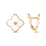 Серьги из золоченого серебра с ювелирным стеклом и эмалью