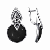 Серьги ажурные бижутерия с иск. агатом