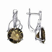 Серьги из серебра с иск. раухтопазами