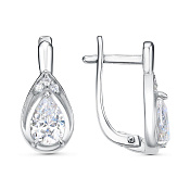 Серьги из серебра с фианитами