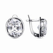Серьги из серебра с фианитами