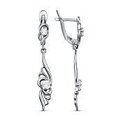 Серьги длинные с подвесками бижутерия с фианитами