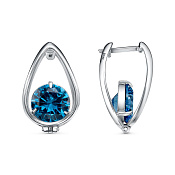 Серьги из серебра с фианитами