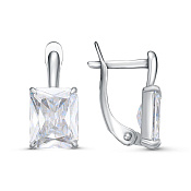 Серьги из серебра с фианитами