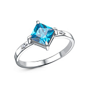 Кольцо из серебра с фианитами