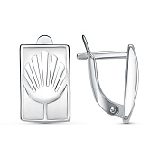 Серьги геометрические Листики бижутерия с эмалью