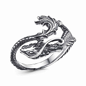 Кольцо Дракон из серебра
