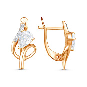 Серьги из золоченого серебра с фианитами