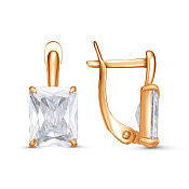 Серьги из золоченого серебра с фианитами