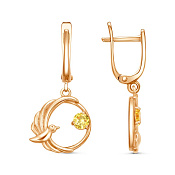 Серьги с подвесками Птицы бижутерия с фианитами