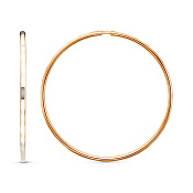 Серьги конго с алмазной гранью 45 мм из золоченого серебра