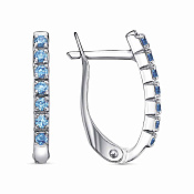 Серьги из серебра с фианитами