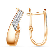 Серьги из золоченого серебра с фианитами