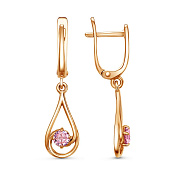 Серьги с подвесками бижутерия с фианитами