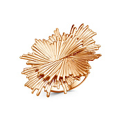 Кольцо широкое Листики из золоченого серебра