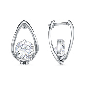 Серьги из серебра с фианитами