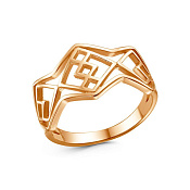 Кольцо геометрическое из золоченого серебра