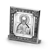 Икона Николай Чудотворец из серебра
