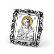 Икона Семистрельная Божия Матерь из серебра
