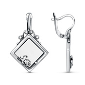 Серьги геометрические ажурные бижутерия с иск. агатом