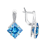 Серьги из серебра с фианитами