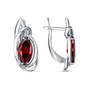 Серьги из серебра с фианитами